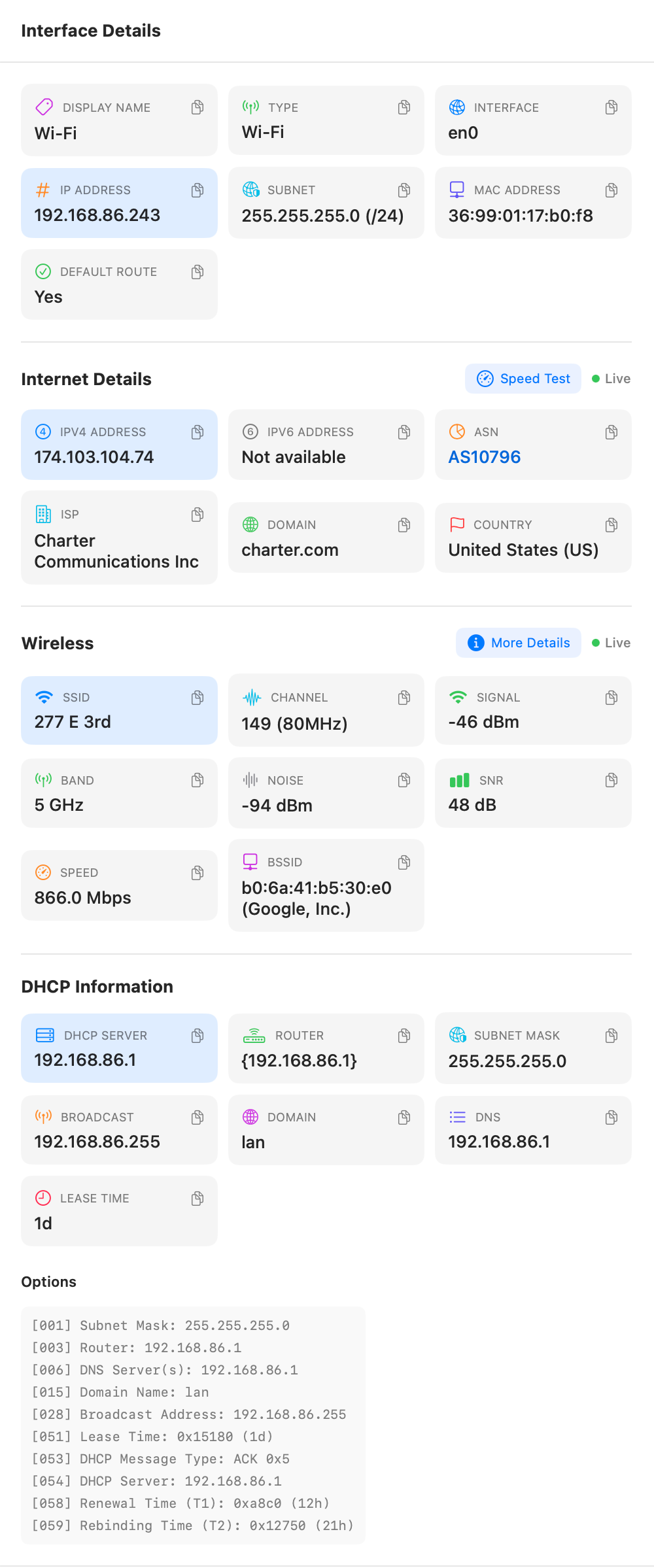 Interface Details
